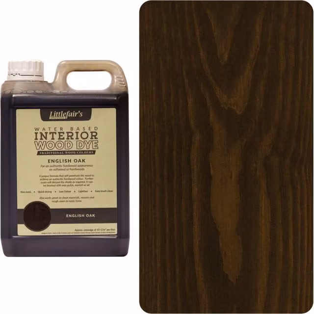 Littlefair's English Oak Indoor Wood Stain, Brown, 5 l