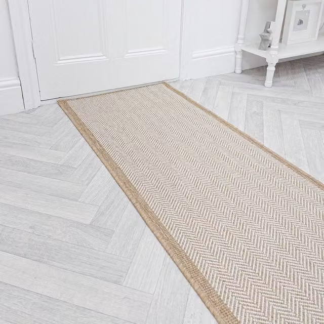 runrug Illusion Reversible Carpet Runner Rug in Beige, W/D/H: 60 x 420 cm