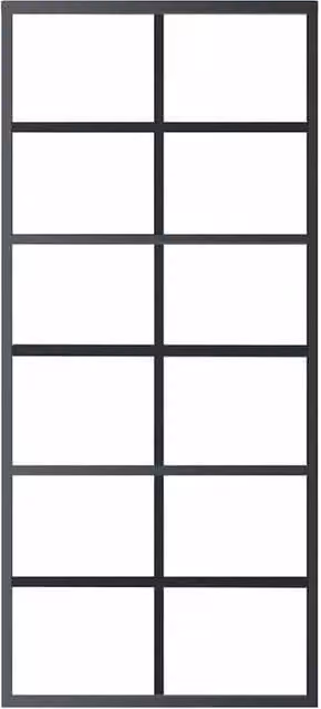 Berkfield Home Sliding ESG Glass and Aluminium Door, Black, W: 90 cm, H: 205 cm
