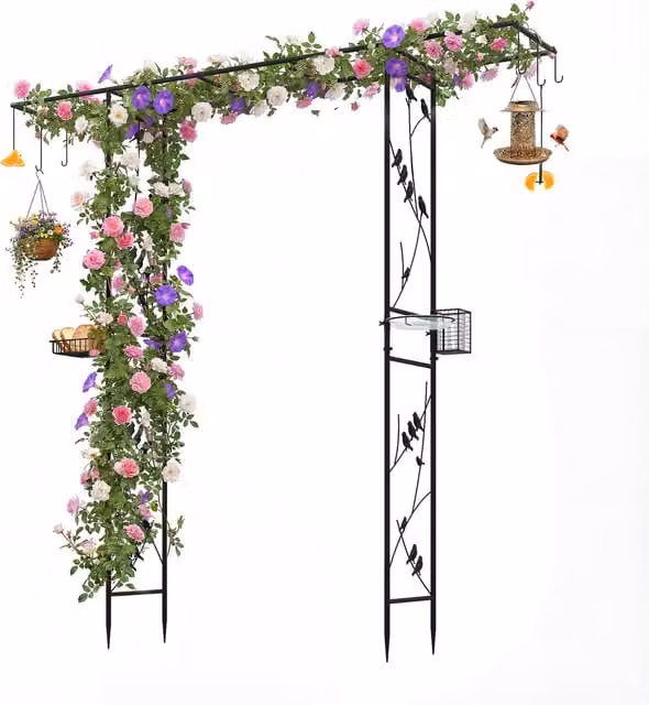 Costway Garden Arbor Feeding Station - Black