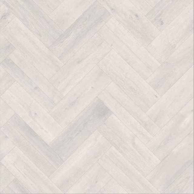 Luna White Herringbone Wood Effect Vinyl Flooring Sheet, Thickness: 2.3 mm, W/D/H: 200 x 700 cm
