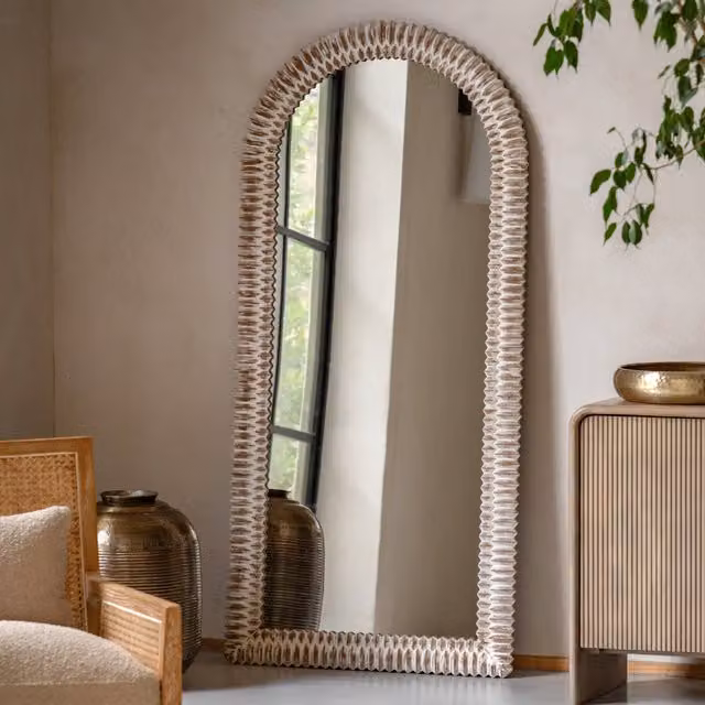 Terrys Pimlico Arch Freestanding Leaner Mirror in White Wash, W: 77 cm, H: 170 cm