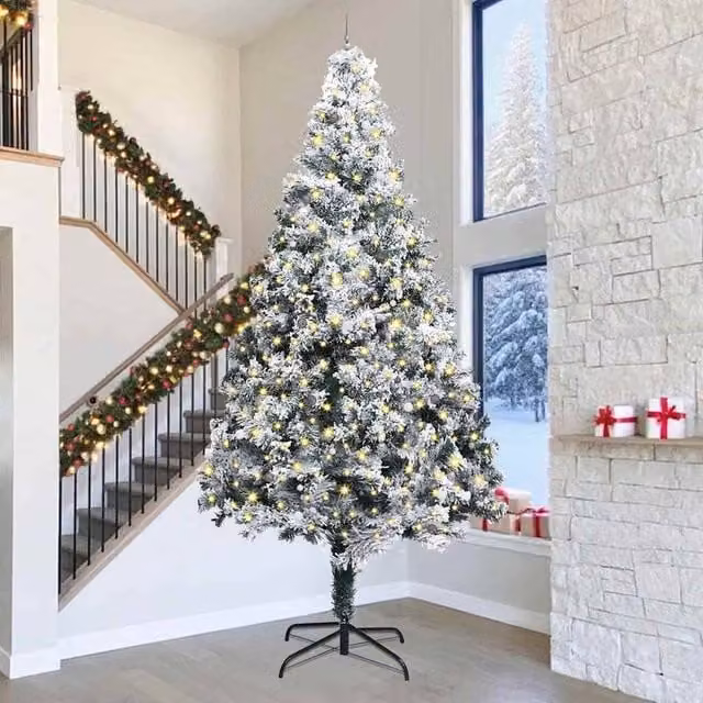 Berkfield Home Artificial Pre-lit Christmas Tree with Ball Set, Green, Height: 400 cm