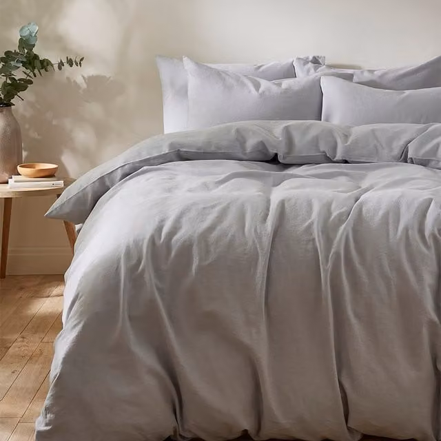 Martex Touch of Linen Duvet Cover Set, Ice Blue, Single, 90 x 200 cm