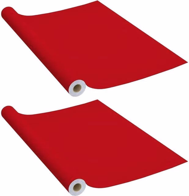 Berkfield Home Self-adhesive PVC Furniture Film, Red, 2 Pack, W: 90 cm x L: 500 cm