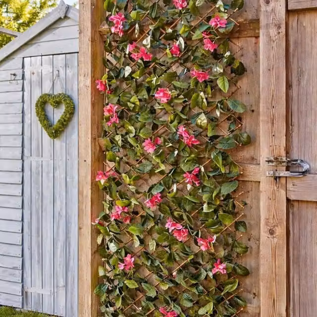 Marco Paul Pink Bougainvillea Artificial Flower Wall Trellis, W: 90 cm, H: 180 cm