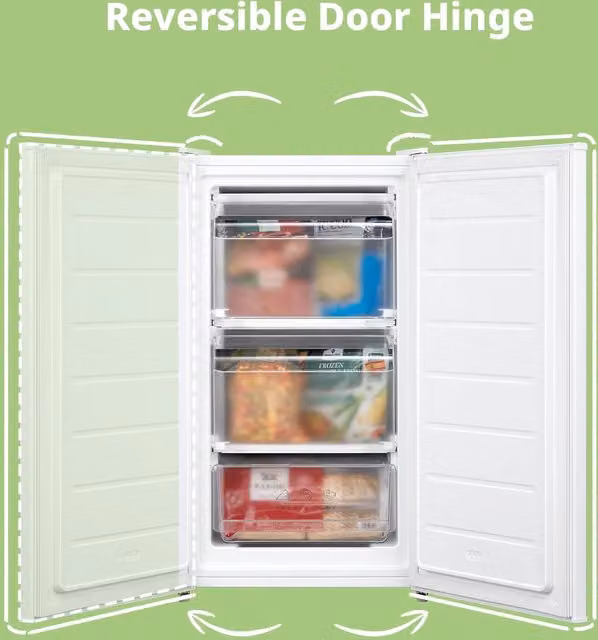 Livingandhome 60 Litre Upright Freestanding Freezer in White