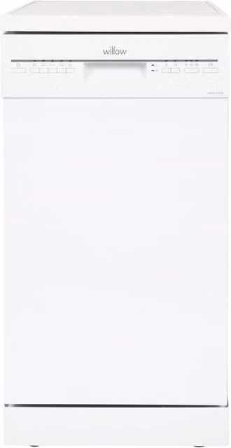 Willow Freestanding Slimline Dishwasher in White with 10 Place Settings