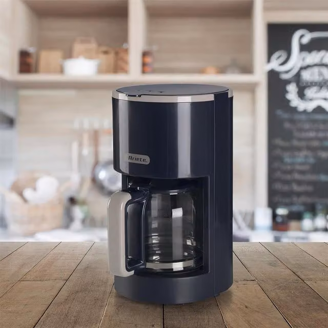 Ariete Breakfast Line Drip Coffee Machine with Glass Jug in Black and Grey