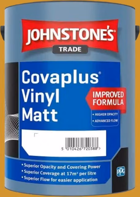 Johnstone's Covaplus Matt Dispersion Paint in Warming Rays, Yellow, 5 l