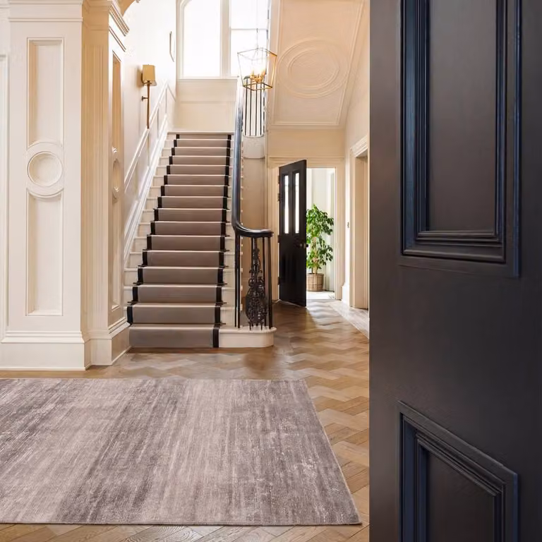 Kukoon Abstract Woven Washable Rug in Beige and Brown, W/D: 60 x 240 cm