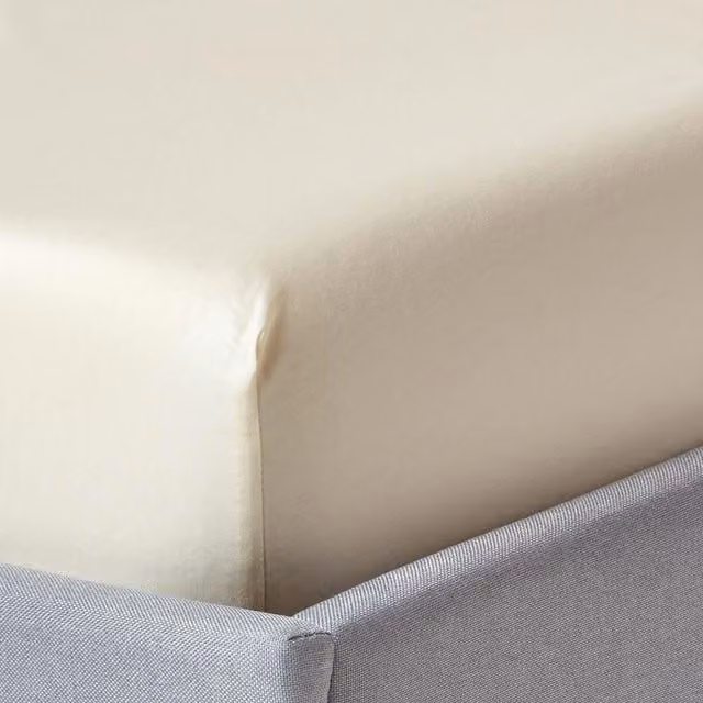 Homescapes Organic Egyptian Combed Cotton Extra Deep Fitted Sheet, Beige, W: 180 cm x D: 200 cm