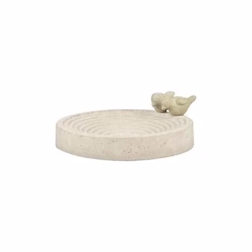 Esschert Design FB297 Concrete Tabletop Bird Bath in White and Grey