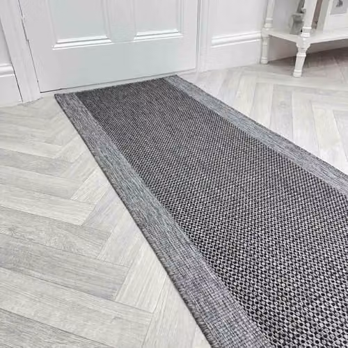 runrug Reversible Indoor/Outdoor Flat Weave Carpet Runner in Blue, W/D: 60 x 240 cm