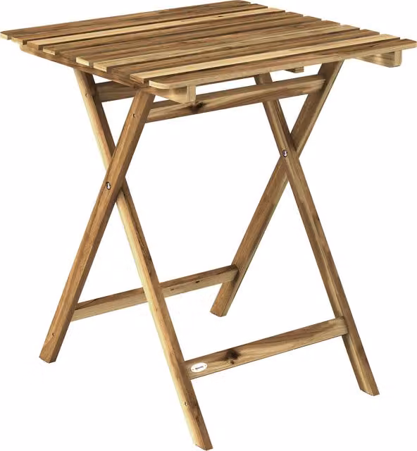 Outsunny Foldable Acacia Wood Outdoor Coffee Table in Brown, W/D/H: 60 x 73 x 30 cm