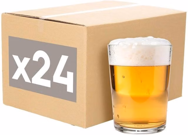 Argon Tableware Grand Islington Pint Beer Glasses, 650ml, Pack of 24, Clear