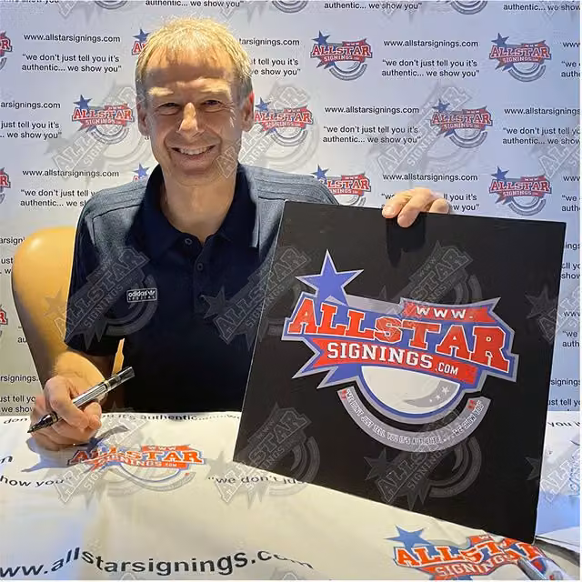 Allstarsignings Jurgen Klinsmann Signed and Framed Germany Portrait Photograph, White and Black, W: 30.48 cm, H: 40.64 cm