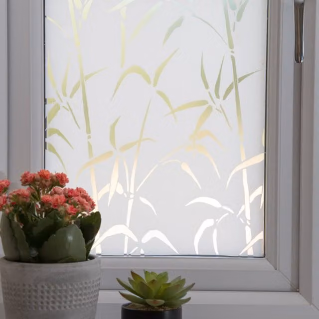 dc fix Bamboo Static Cling Privacy Window Vinyl Wrap, White, W: 67.5 cm x L: 1.5 m