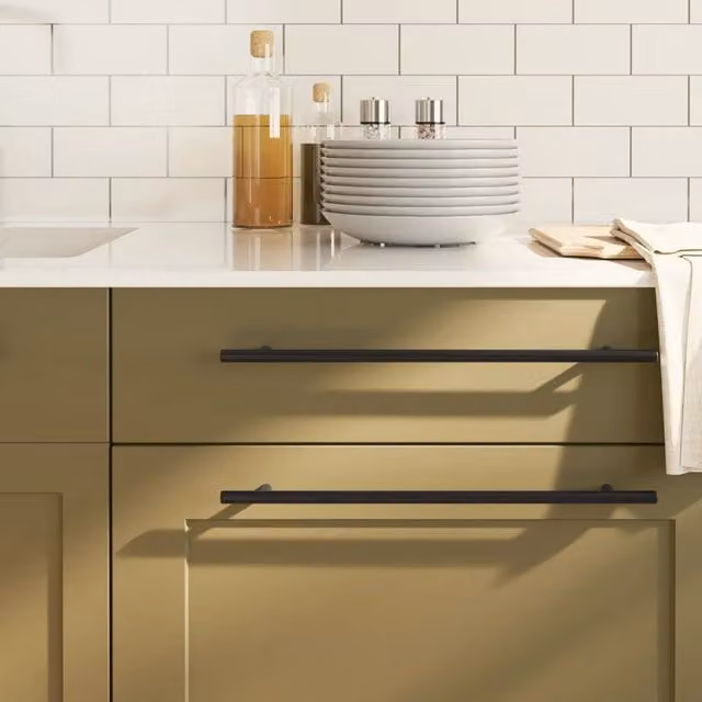 Berkfield Home Matt Black Stainless Steel Bar Cabinet Handles, 10 Pack, Length: 320 mm
