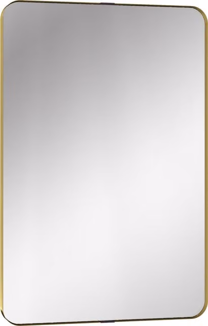 HOMCOM Rectangular Wall Mounted Bathroom Mirror with Aluminium Alloy Frame and Tempered Glass, Gold Tone, W: 90 cm, H: 60 cm