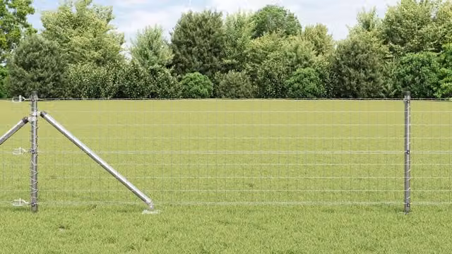 Berkfield Home Euro Fence with 13 Spike Posts, Galvanised Steel, Silver, 0.6 x 50 m