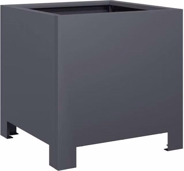 Berkfield Home Steel Garden Planter Tub in Anthracite, W/D/H: 30 x 30 x 30 cm