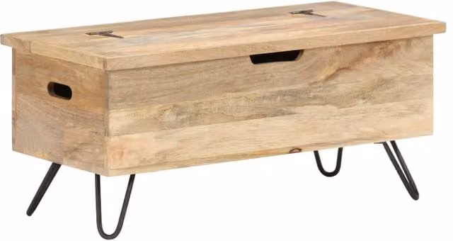Berkfield Home Industrial Mango Wood Chest in Brown, W/D/H: 90 x 40 x 45 cm
