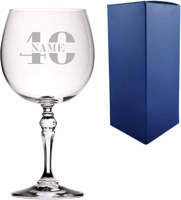 Uniqueful Personalised Crystal Gin Cocktail Glass in Clear