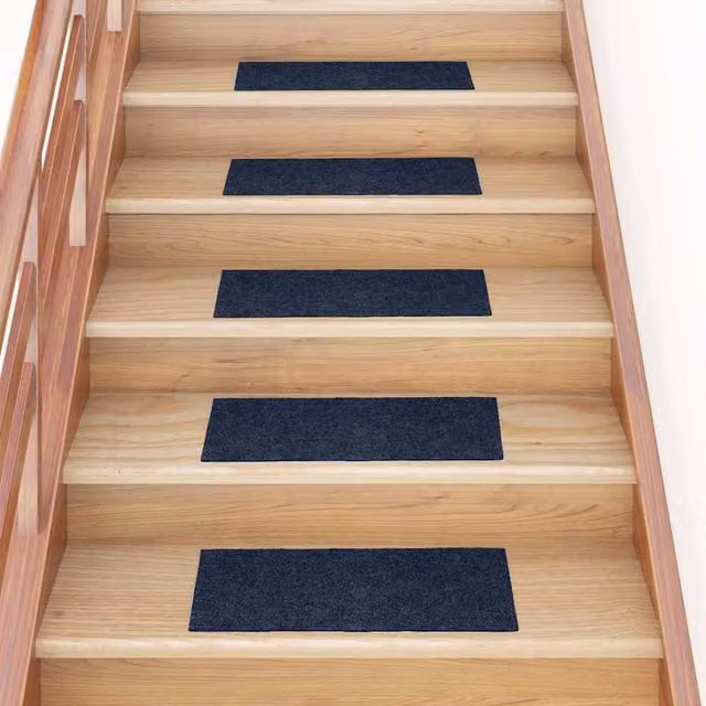 Berkfield Home Self-adhesive Rectangular Stair Mats, 15 Pieces, Blue, W: 60 cm, D: 25 cm