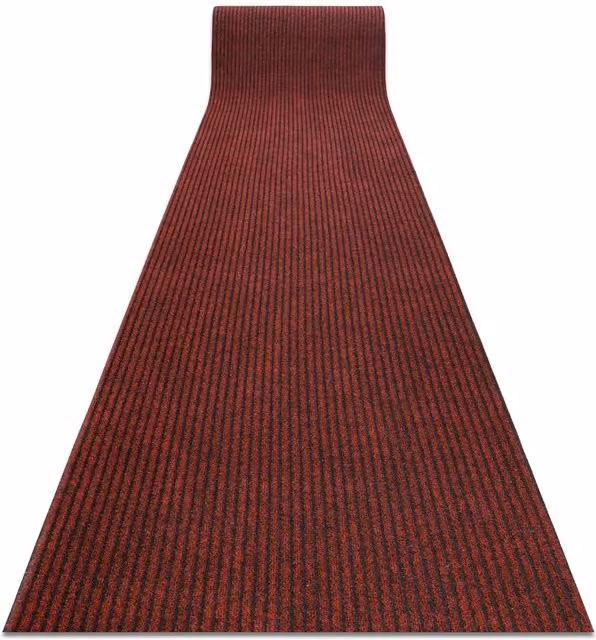 RugsX Red Non-Slip Polypropylene Runner, W: 120 cm, L: 490 cm