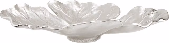 Orsina Hampstead Large Leaf Silver Metal Plate