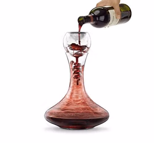 Final Touch Twister Glass Aerator and Decanter Set in Transparent