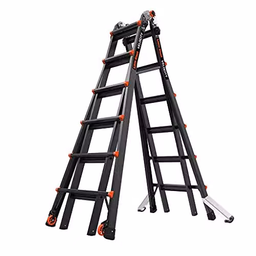 Little Giant Velocity PRO 6 Rung Multi-purpose Rollable Ladder in Black