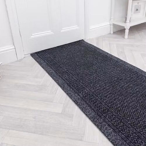 runrug Aztec Hallway Runner Rug, Black, W: 80 cm, L: 240 cm