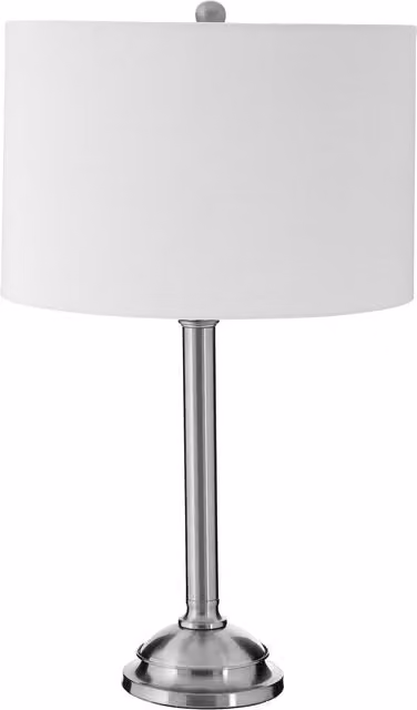 Fifty Five South Orsina Adjustable Height Polished Silver Metal Table Lamp with Cream Fabric Drum Shade