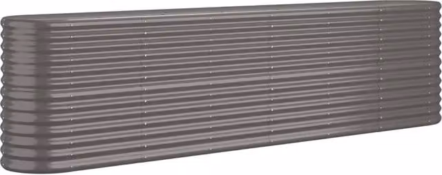 Berkfield Home Garden Grey Powder-coated Steel Raised Bed W/D/H: 260 x 40 x 68 cm