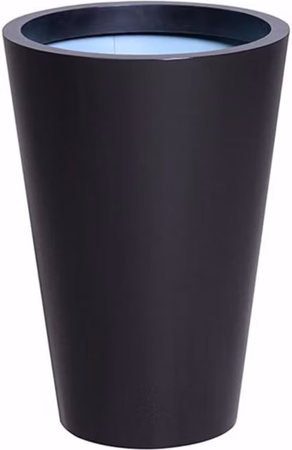 Primrose Black Galvanised Steel Cone Planter Tub for Ornamental Garden and Indoor Plants