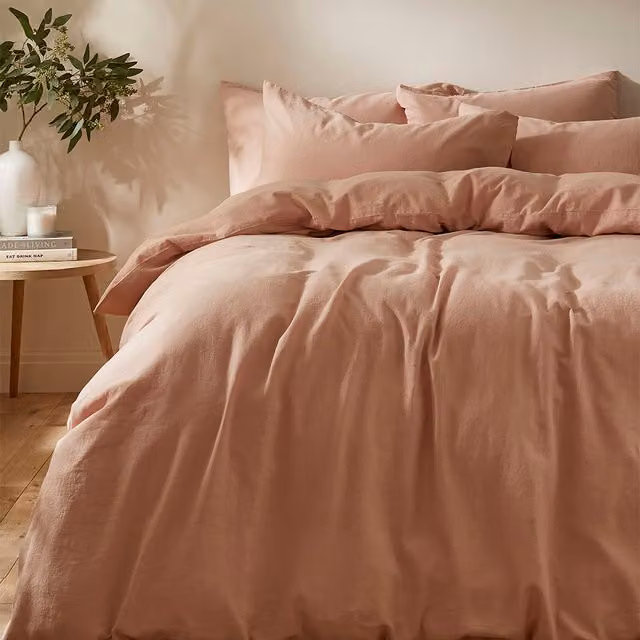 Martex Touch of Linen Duvet Cover Set in Pink, 140 x 200 cm