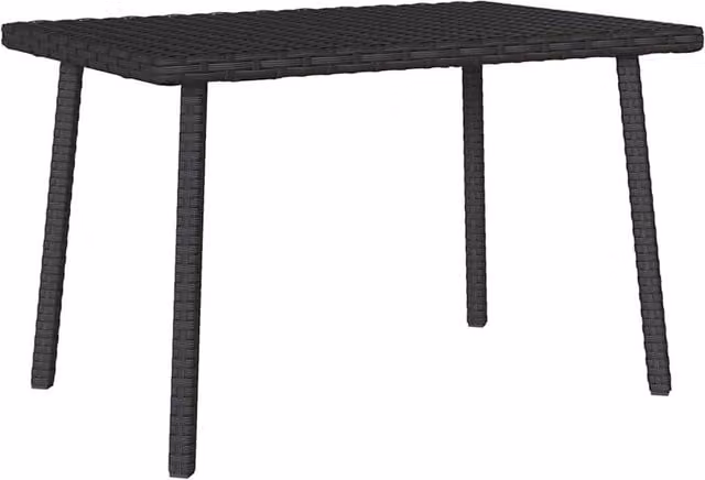 Berkfield Home Garden Rectangular Coffee Table in Black Poly Rattan, W/D/H: 60 x 40 x 37 cm