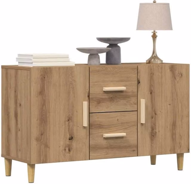 Berkfield Home Artisan Oak Sideboard in Brown, W/D/H: 100 x 36 x 60 cm
