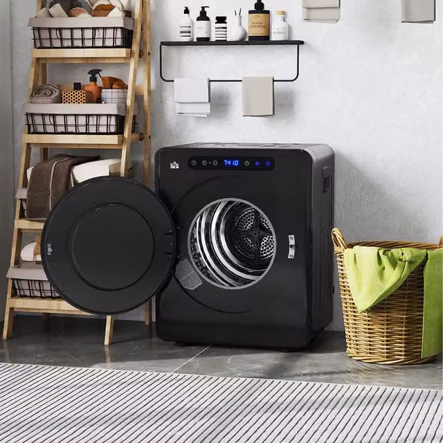 HOMCOM 4kg Portable Vented Countertop Tumble Dryer in Black