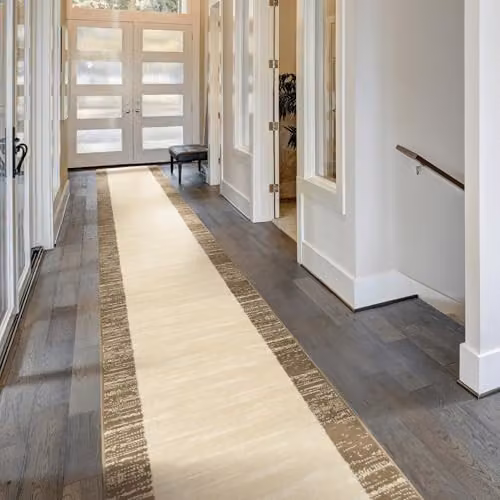 runrug Soft and Luxurious Hallway Runner Rug in Beige, W/D/H: 70 x 360 x 0.9 cm