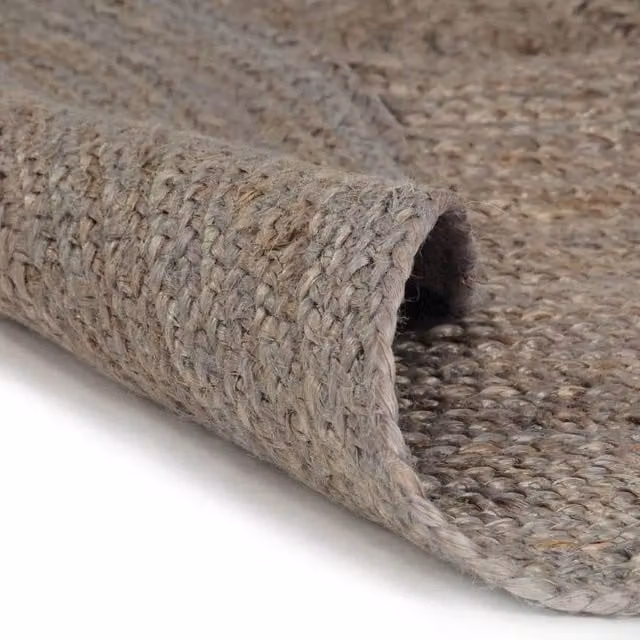 Berkfield Home Handmade Braided Jute Round Rug, Grey, Diameter: 100 cm