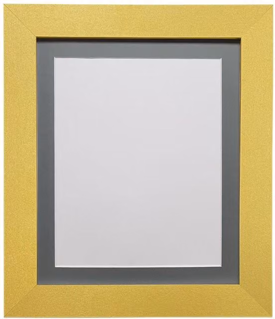 Frames & Mirrors 4U Metro Gold Rectangular Picture Frame with Dark Grey Mount, W: 50 cm, H: 70 cm