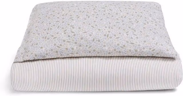 Avery Row Organic Cotton Mako Satin Single Bedding Set, Nature Trail, Multicolour, W/D/H: 140 x 200 cm and 50 x 70 cm