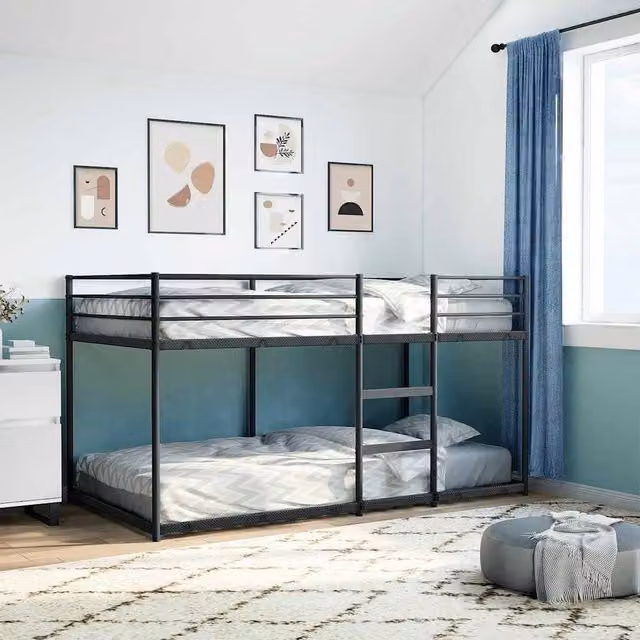 Berkfield Home Breathable Metal Bunk Bed in Black