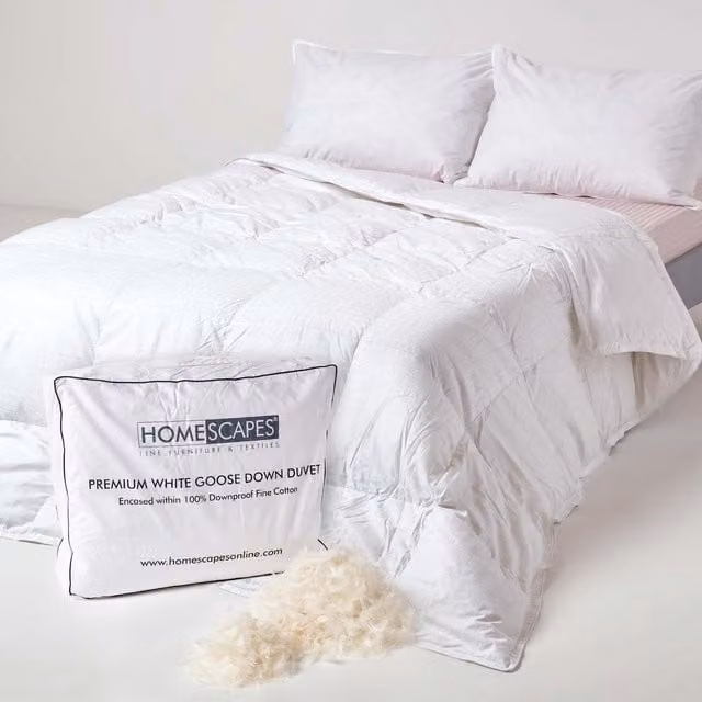 Homescapes White Goose Down and Feather Summer Duvet
