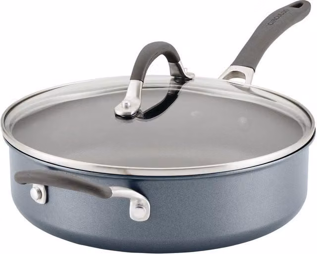 Circulon ScratchDefense Extreme Non Stick Sauté Pan with Glass Lid, 4.7 l, Grey