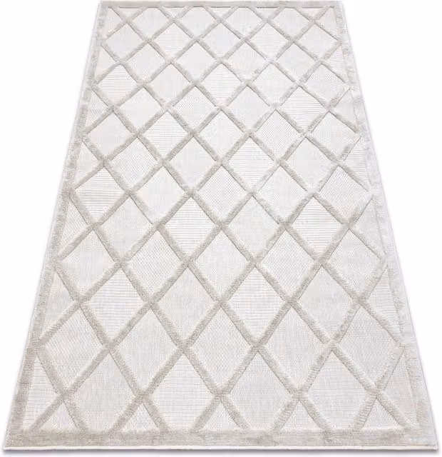 RugsX Santo Modern Rectangular Rug in Beige and Grey, W: 80 cm, L: 150 cm