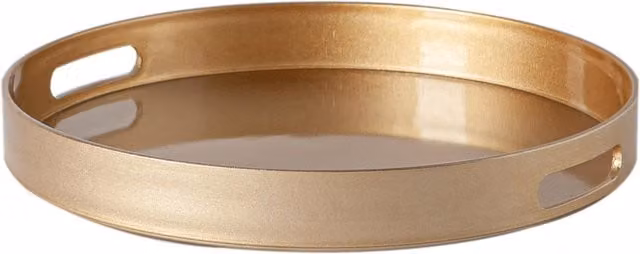 Argon Tableware Gold Round Melamine Serving Trays, Pack of 6, Diameter: 33 cm